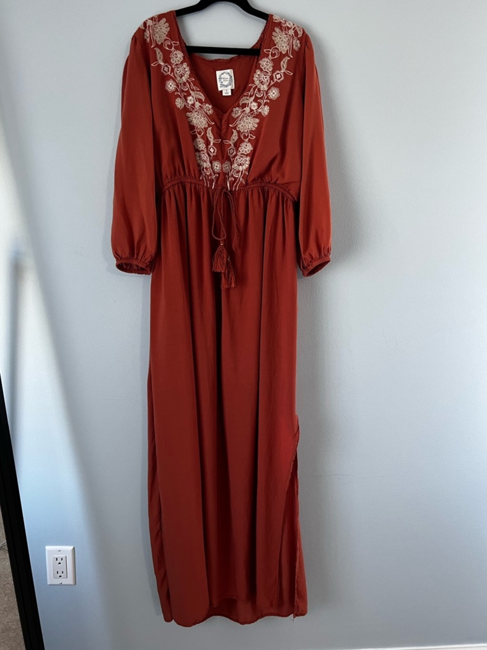 Francescas Blue Rain burnt orange boho maxi dress, small - Picture 2 of 11